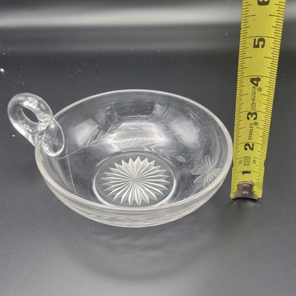 Vintage Cut Glass Nappy Butterfly Flowers - Picture 9 of 10